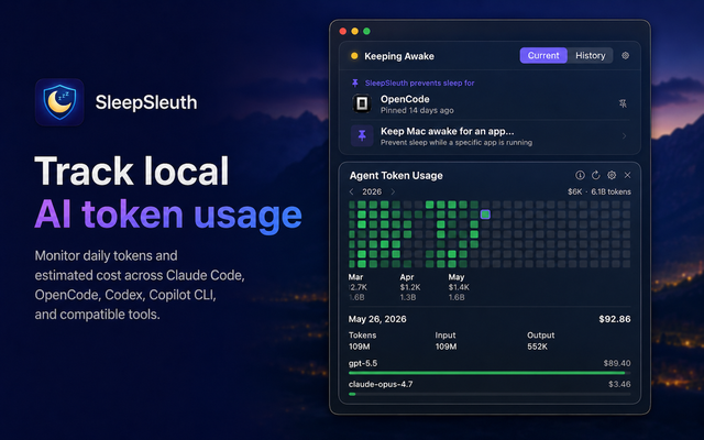 AgentStreak agent token usage dashboard with a daily heatmap, model breakdowns, and estimated costs