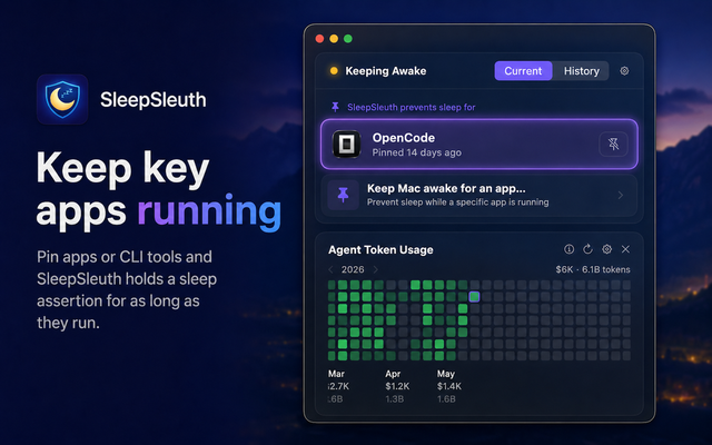 AgentStreak sleep history timeline with ended and active blockers